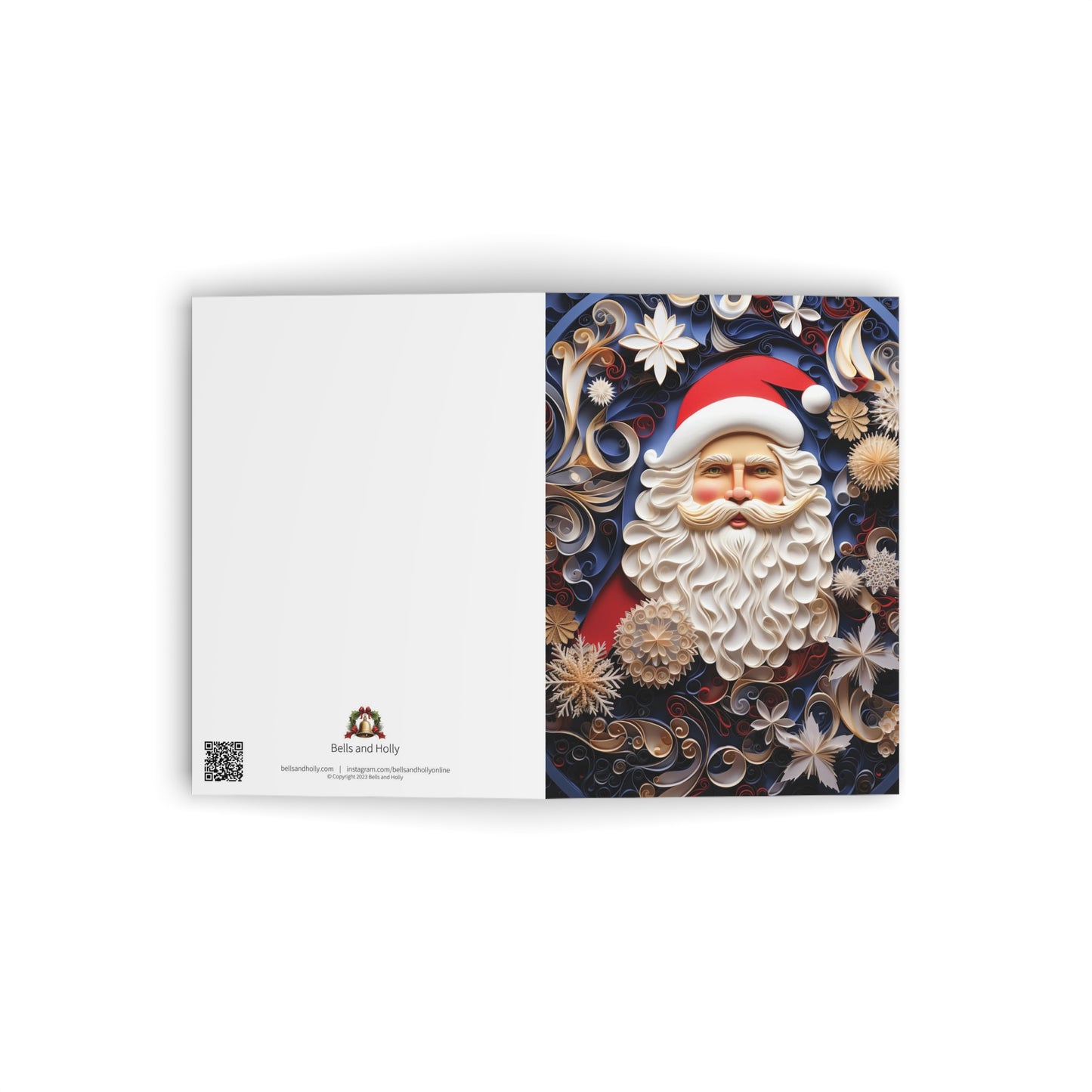 Christmas Card Blue Santa