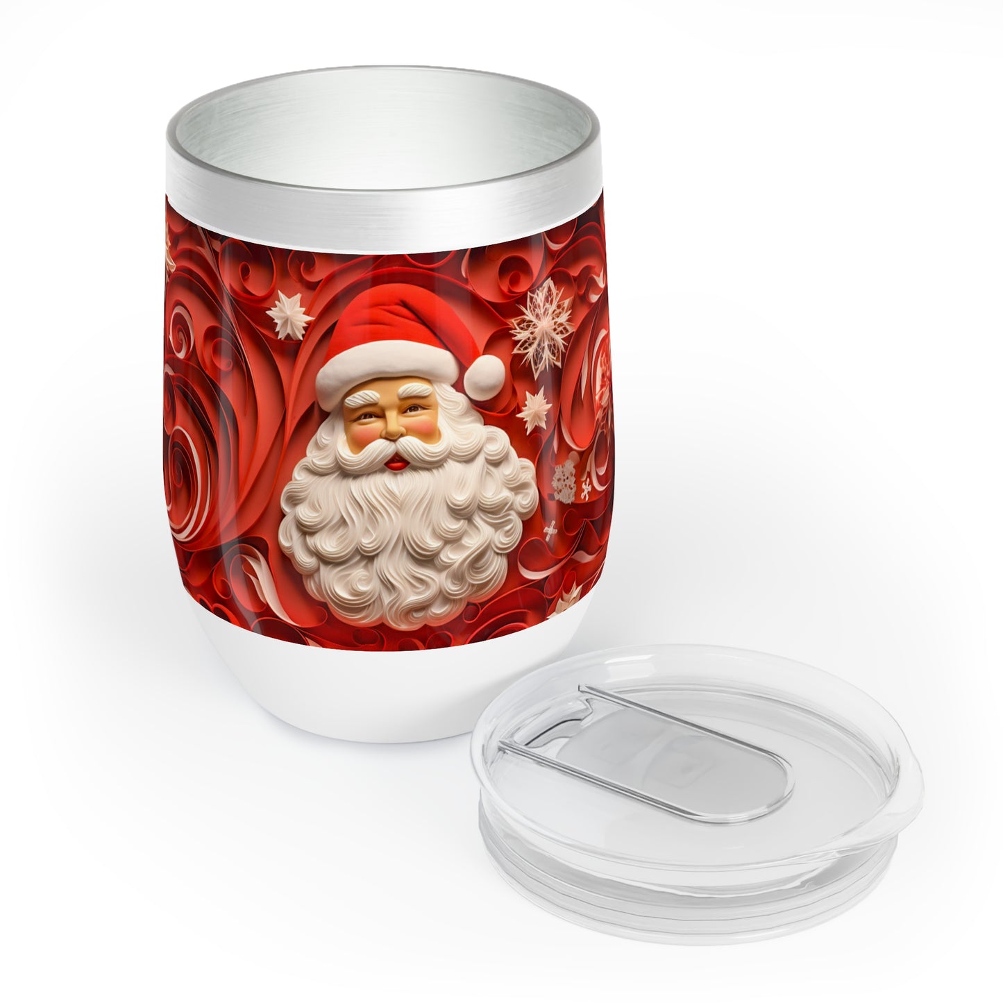 Christmas Wine Tumbler Tumbling Santa,product, paper quilled