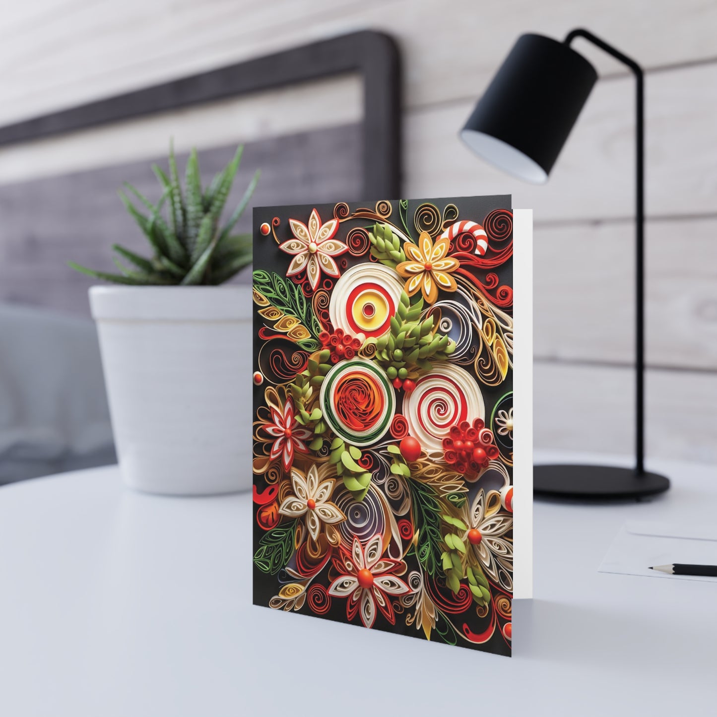 Christmas Card Flower Arrangement