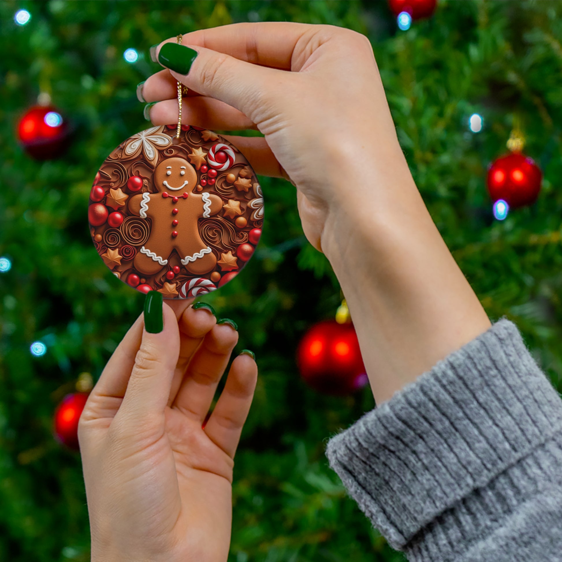 Christmas Tree Ornament Gingerbread Man, Christmas decoration, product, paper quilled