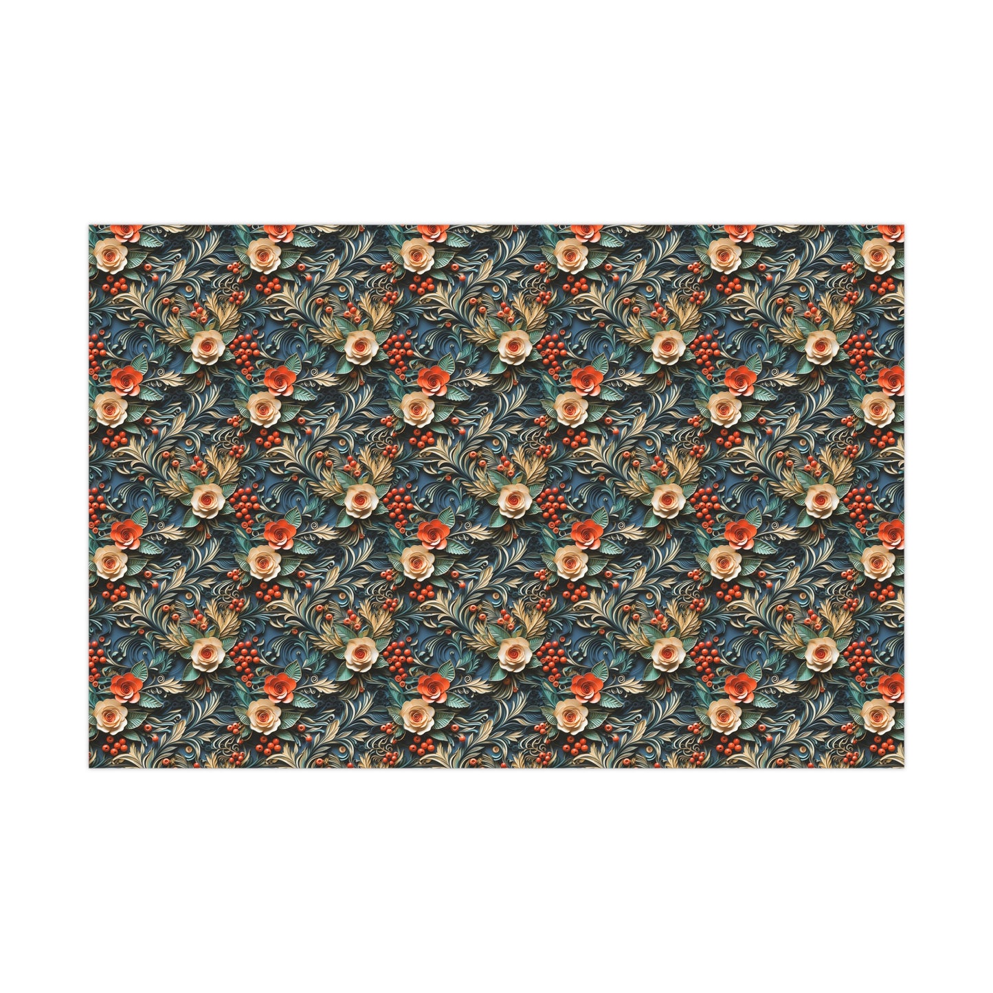 Christmas Wrapping Paper Flower Arrangement, paper