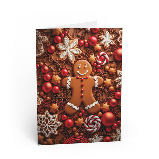 Christmas Card The Gingerbread Man, front, paper quilled