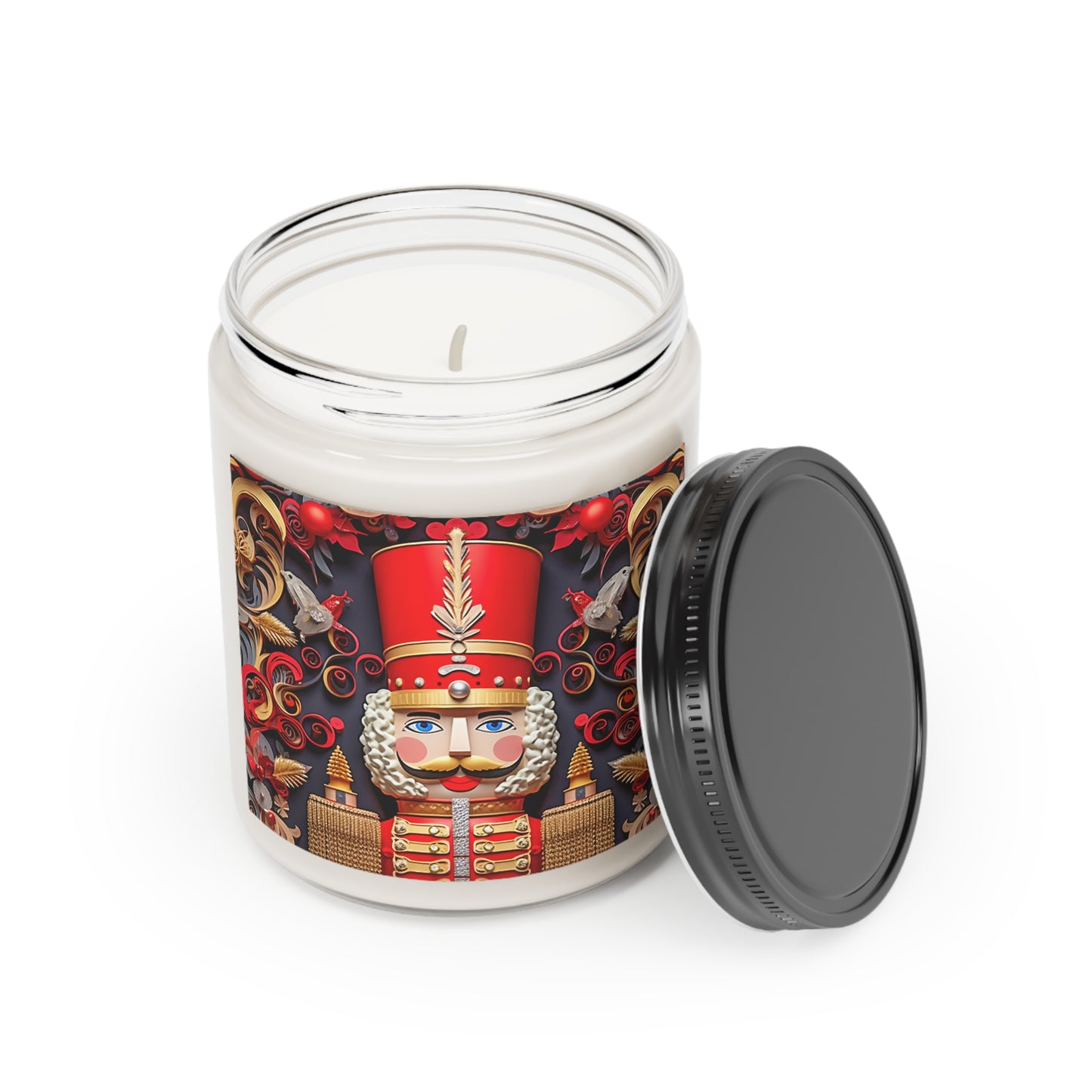 Scented Candle Christmas Nutcracker, open, paper quilled