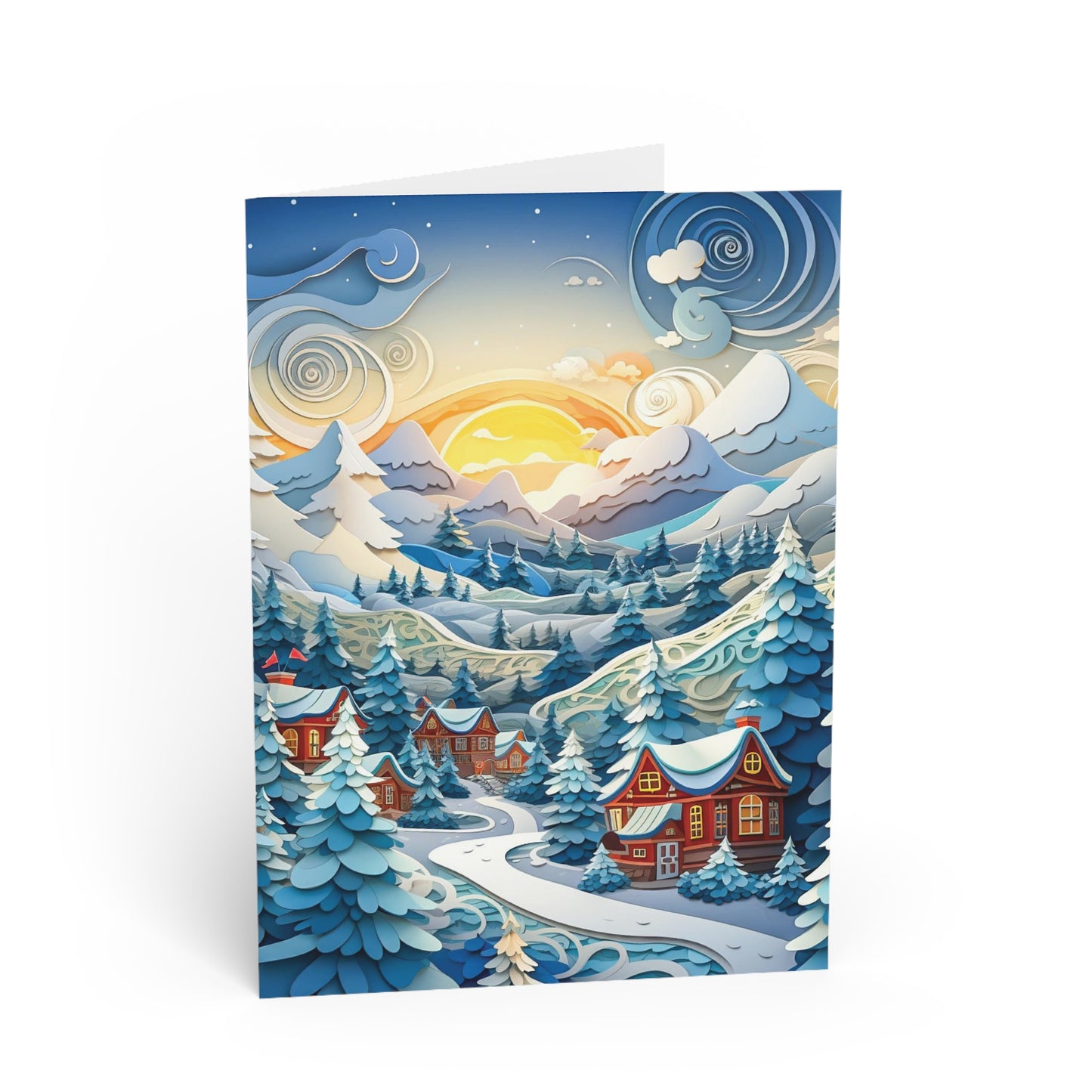 Christmas Card Snow Capped Mountains