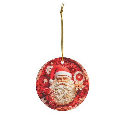 Christmas Tree Ornament Santa, front, paper quilled