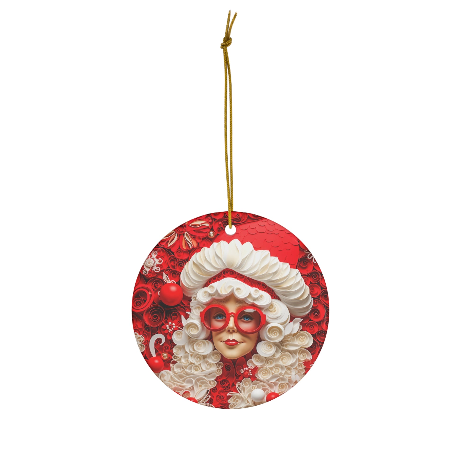 Ceramic Ornament - Mrs Claus, front